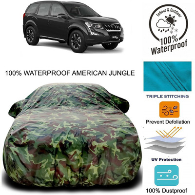 ProRox Car Cover For Mahindra XUV500 2020 (With Mirror Pockets)(Brown, Green)