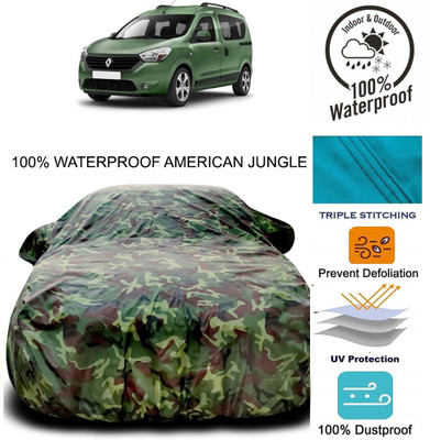 Gavya Car Cover For Renault Dokker (With Mirror Pockets)(Brown, Green)