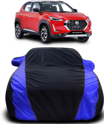 Elegance Car Cover For Nissan Magnite (With Mirror Pockets)(Black, Blue)