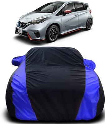 Gavya Car Cover For Nissan NOTE (With Mirror Pockets)(Black, Blue)