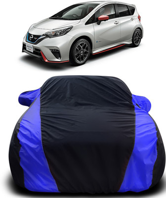 Gavya Car Cover For Nissan Note e-Power (With Mirror Pockets)(Black, Blue)