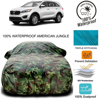 ProRox Car Cover For Kia Sorento (With Mirror Pockets)(Brown, Green)