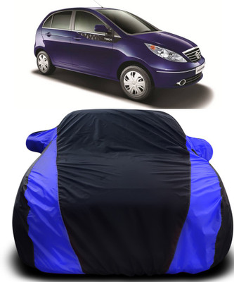 Elegance Car Cover For Tata Vista Tech (With Mirror Pockets)(Black, Blue)