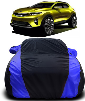 APNEK Car Cover For Kia QYI (With Mirror Pockets)(Black, Blue)