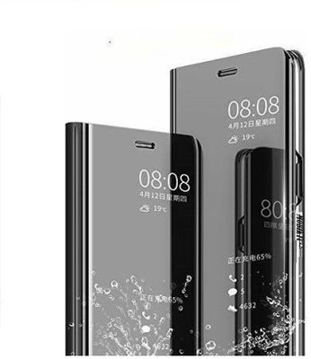 Senix Back Cover for mirror s-view (sensor not working) stand flip cover for Oppo A15s(Black, Cases with Holder, Pack of: 1)
