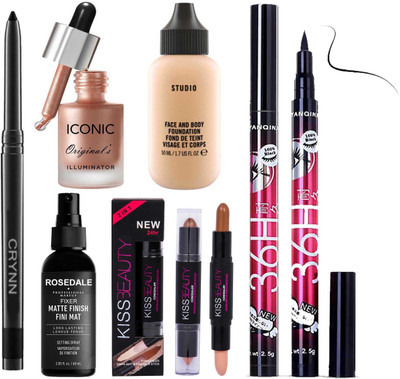 Crynn Smudge Proof Waterproof Kajal & Studio Professional Iconic Original(6 Items in the set)