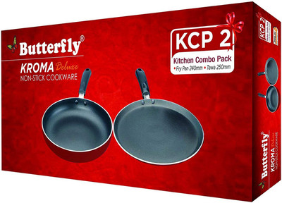 Butterfly Kroma KCP-2 Deluxe Induction Bottom Non-Stick Coated Cookware Set(Aluminium, 2 - Piece)