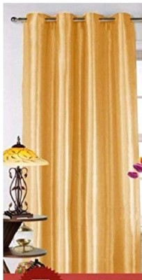 Radhey Radhey Decor 152 cm (5 ft) Polyester Semi Transparent Window Curtain Single Curtain(Solid, GOLDEN)