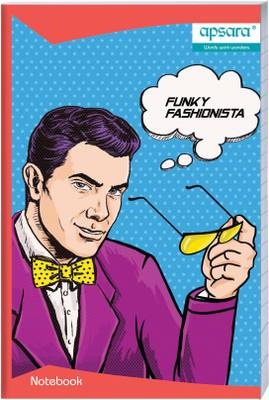 Apsara Funky Fashionista 17 x 27 cm Regular Notebook Unruled 120 Pages  (Orange Accent 2, Pack of 12)