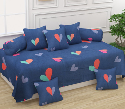 Aashirwad Creations Cotton Abstract Diwan Set(Blue)