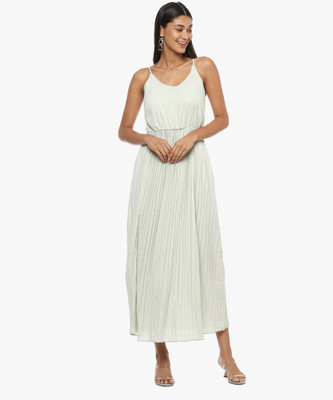 CAMPUS SUTRA Women A-line Light Green Ankle Length Dress