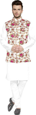 TRUST OUS Men Kurta Pyjama Ethnic Jacket Set