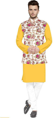 TRUST OUS Men Kurta Pyjama Ethnic Jacket Set