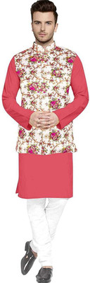 TRUST OUS Men Kurta Pyjama Ethnic Jacket Set