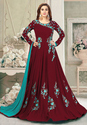 Trendmalls Embroidered Anarkali Kurta, Bottom & Dupatta Set