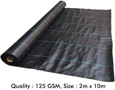 Mipatex 125 GSM Premium Garden Weed Control Barrier Sheet Mat 2m x 10m, Landscape Fabric Durable Heavy-Duty Weed Block Gardening Matting, Eco-Friendly and Convenient Design (Black) Garden Mulch