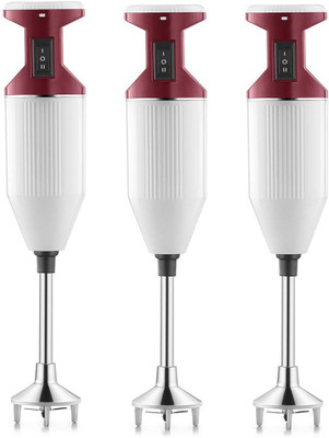 USHA Sure Blend pack of 3 125 W Hand Blender(red, white)