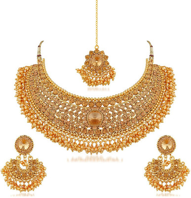 Sukkhi Alloy Gold-plated Gold Jewellery Set(Pack of 1)