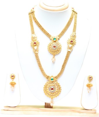 Ethnicking Copper Gold-plated Gold, Green, Red Jewellery Set(Pack of 1)