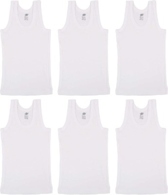 XXTRENDZ Vest For Boys Cotton(White, Pack of 6)