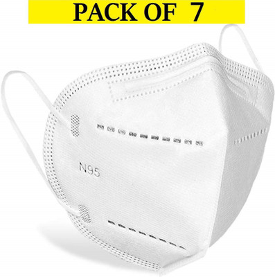 Surat Dream Pack of 7 n95 Mask Washable Reusable Anti Pollution and Anti Viral 5 Layer Protective Face Mask for Men & Women Mask For Men And Women Reusable, Washable Cloth Mask With Melt Blown Fabric Layer(White, Free Size, Pack of 7)