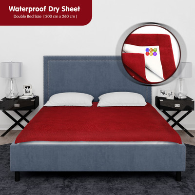 BeyBee Cotton Baby Bed Protecting Mat(Maroon, Free)