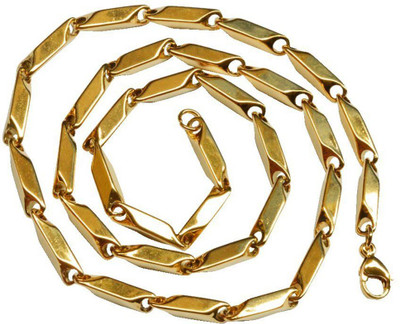 M Men Style 4 mm Thickness Plain Classic Design Wheat Link Gold-plated Plated Stainless Steel Chain