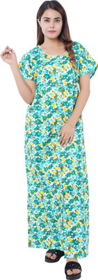NACNO Women Nighty(Green)