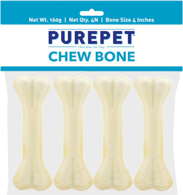 purepet Pressed Chew Bone, 4 inches - Pack of 4 Bones Dog Treat(160 g)