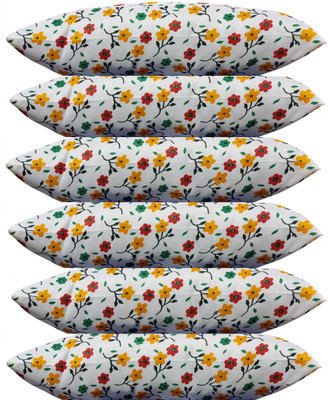 Changers Printed Polyester Fibre Floral Sleeping Pillow Pack of 6(Multicolor)