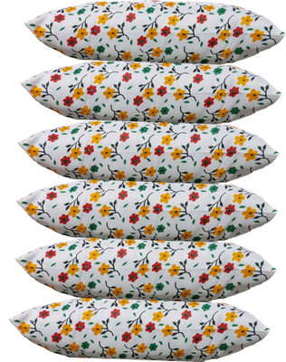 GKM Printed Polyester Fibre Floral Sleeping Pillow Pack of 6(Multicolor)