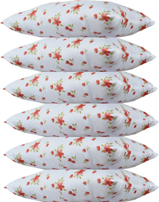 GKM Printed Polyester Fibre Floral Sleeping Pillow Pack of 6(Multicolor)