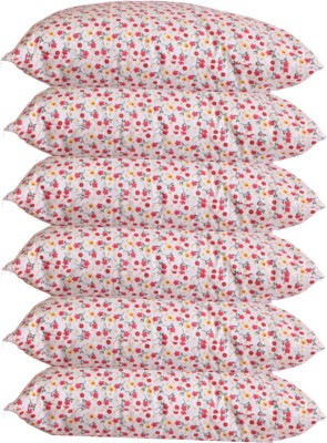 Changers Printed Polyester Fibre Floral Sleeping Pillow Pack of 6(White)