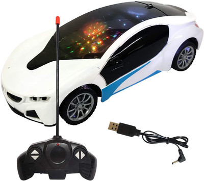 AS TRADERS Wireless Remote Control High Speed 3D Famous Car with Light_Car 53(White)