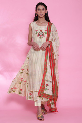BIBA Printed Kurta, Trouser/Pant & Dupatta Set