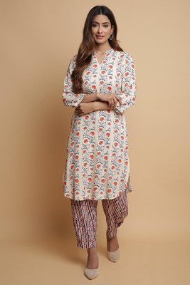 BIBA Printed Kurta, Trouser/Pant & Dupatta Set