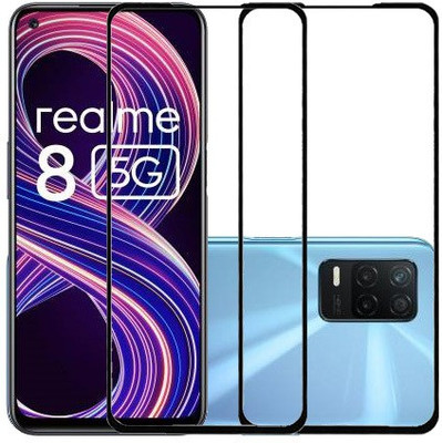 AARERED Edge To Edge Tempered Glass for REALME 8 5G(Pack of 2)