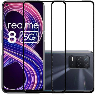AARERED Edge To Edge Tempered Glass for REALME 8 5G(Pack of 2)