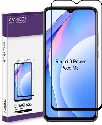 CZARTECH Edge To Edge Tempered Glass for Redmi 9 Power, Poco M3(Pack of 1)