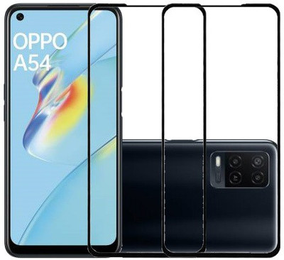 ECMERED Edge To Edge Tempered Glass for OPPO A54, OPPO A74(Pack of 2)