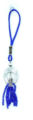 Dalvkot Horse Shoe Evil Eye Protection Wall and Car Hanging for Good Luck Prosperity & Success Decorative Showpiece  -  18 cm(Metal, Crystal, Blue, Silver)