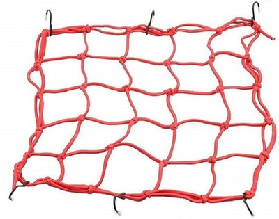 Autovea Bungee Cargo Luggage Net Holder (Red) for TVS Victor New Vehicle Cargo Net