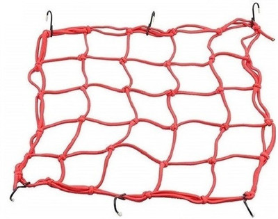 Autovea Bungee Cargo Luggage Net Holder (Red) for Apache 150 Vehicle Cargo Net