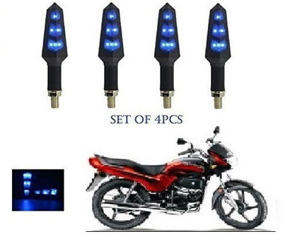 PECULIAR ZONE Front, Rear LED Indicator Light for Hero Passion Pro, Universal For Bike(Blue)