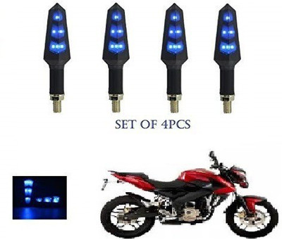 PECULIAR ZONE Front, Rear LED Indicator Light for Bajaj, Universal For Bike Pulsar, Universal For Bike(Blue)