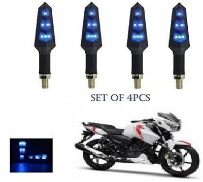 QUIRKY ZONE Front, Rear LED Indicator Light for TVS, Universal For Bike Apache, Universal For Bike(Blue)
