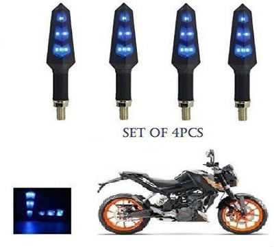 QZ DEVICE Front, Rear LED Indicator Light for KTM Duke RC 200, Universal For Bike(Blue)