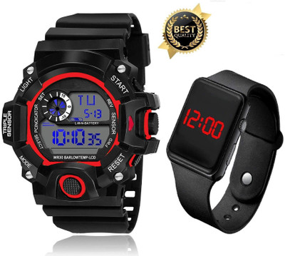 Razyloo watch new Design Fashion Sport Digital round Shape red Wrist Watch Digital Watch  - For Men