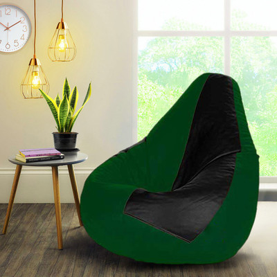 Devogue XXL Tear Drop Bean Bag Cover  (Without Beans)(Blue, Green)