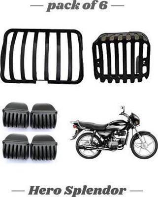 PECULIAR ZONE PZSPLENDERCOMBO6PCBLACK0299 Bike Headlight Grill(Black)